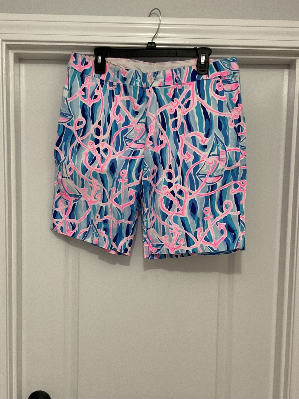 Lilly Pulitzer Men’s Nautical Anchor Print Shorts - Pink & Blue